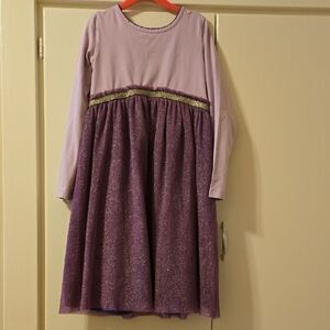 Hanna Andersson Lavender and Plum Glitter Dress